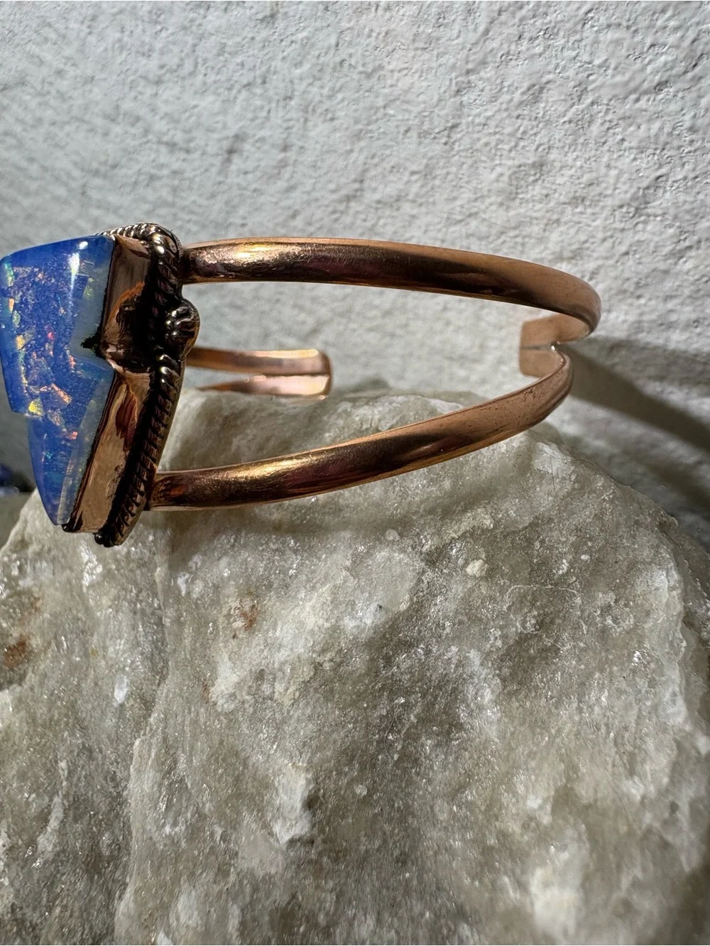 Doublet Opal Lightning  Copper Cuff